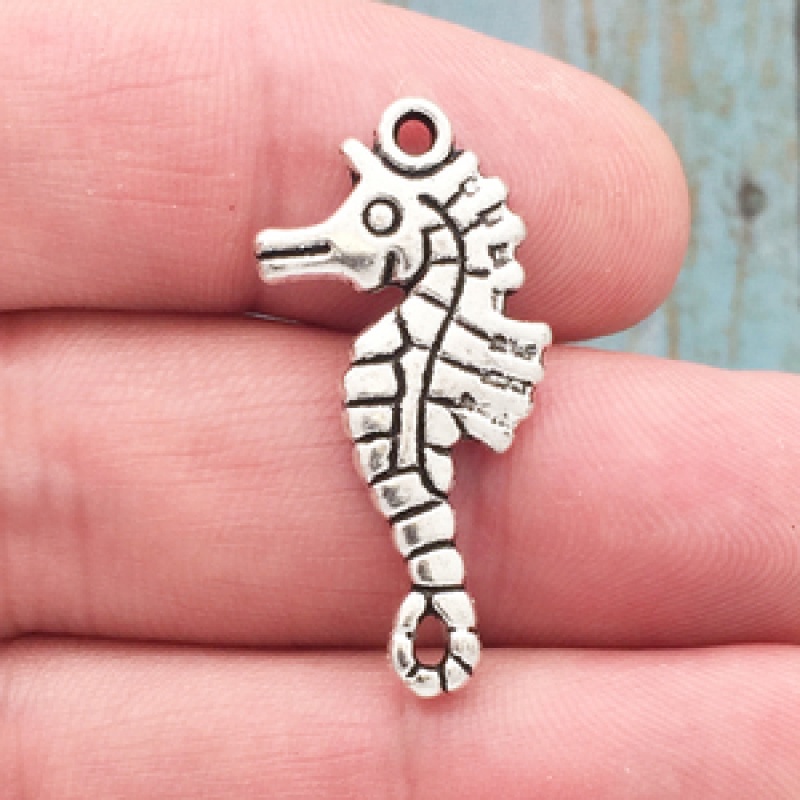 Seahorse Charm Antique Silver Pewter