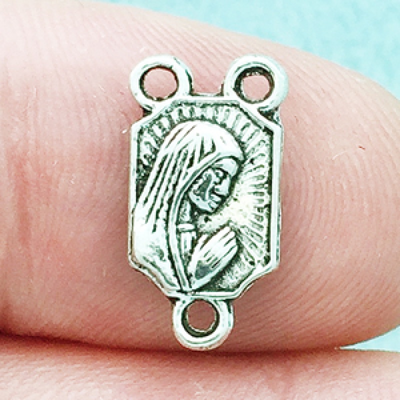 Our Lady Of Fatima Rosary Center In Silver Pewter