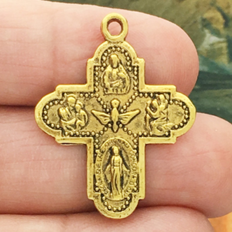 Four Way Cross Medal Bulk In Gold Pewter