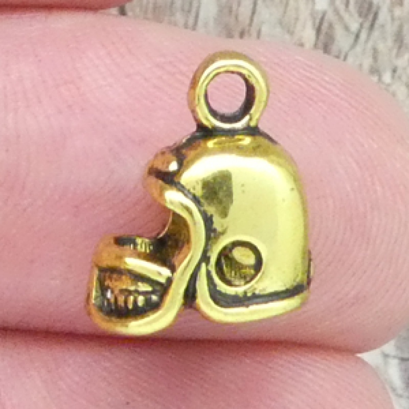 Helmet Football Charms For Jewelry Making Gold Pewter Small