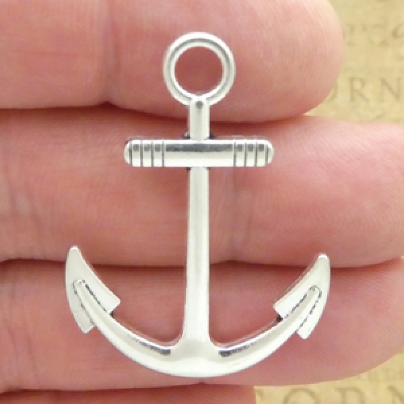 Anchor Charms Bulk In Silver Pewter Large