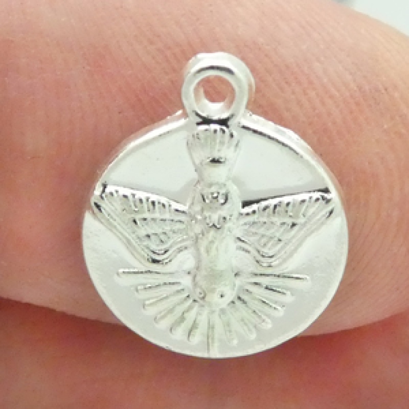 Silver Holy Spirit Medals Bulk In Pewter Tiny