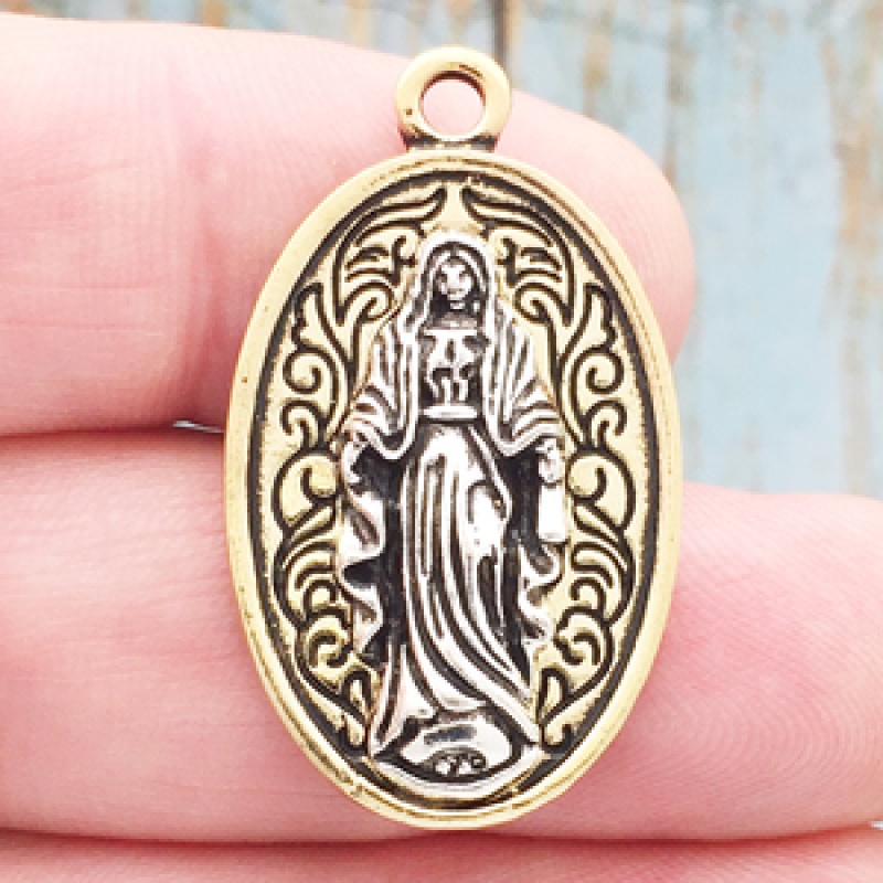 Our Lady Of Grace Medals Wholesale With Gold Pewter