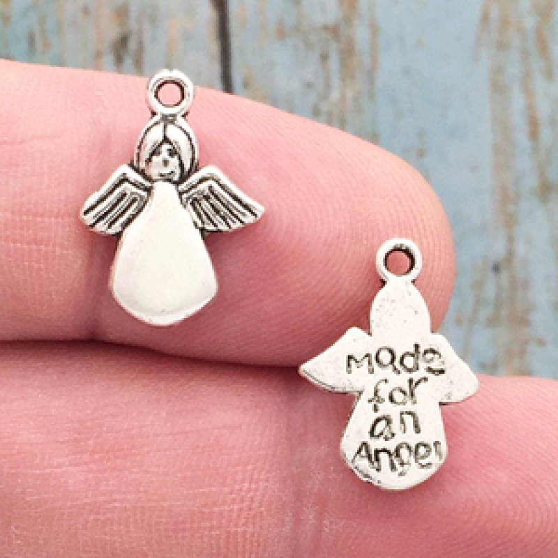 Made For An Angel Charm In Silver Pewter