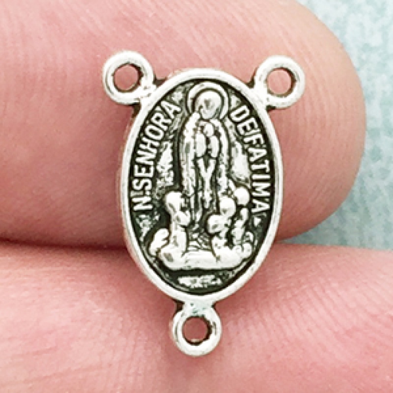 Our Lady Of Fatima Rosary Centerpieces Wholesale In Silver Pewter