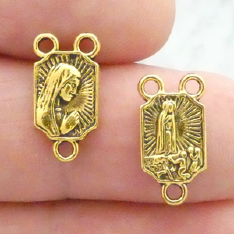 Our Lady Of Fatima Rosary Centers Bulk In Gold Pewter