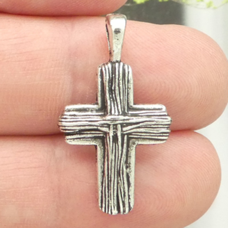Silver Cross Charms Wholesale Pewter