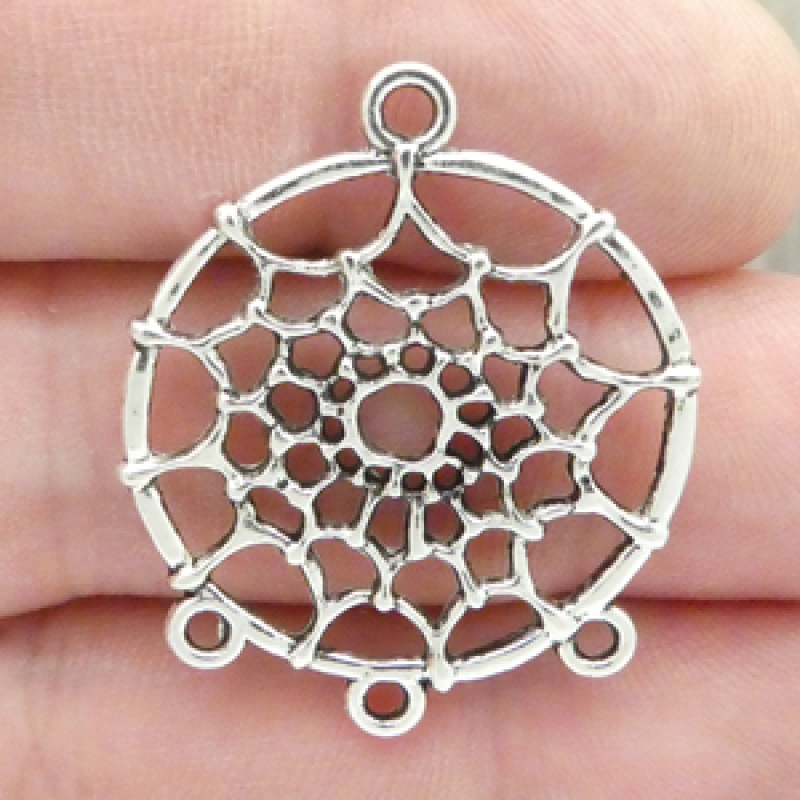Dream Catcher Charms In Silver Pewter