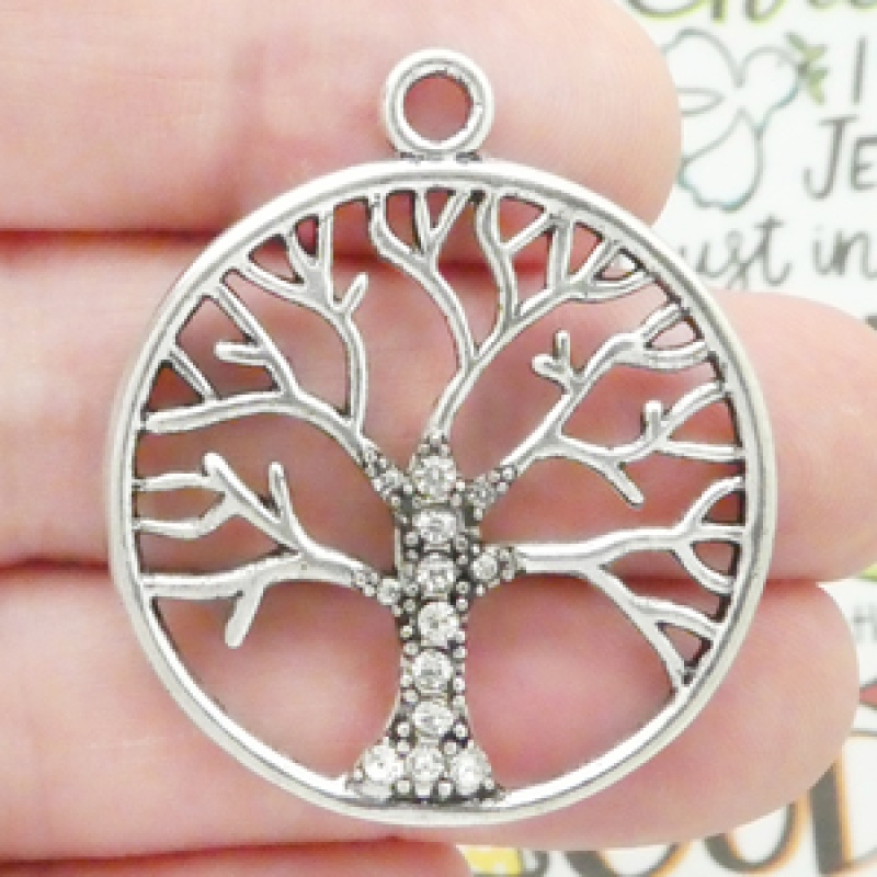 Silver Tree Of Life Charm Pewter