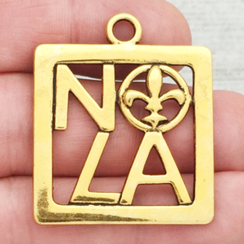 New Orleans Nola Pendants Wholesale In Gold Pewter