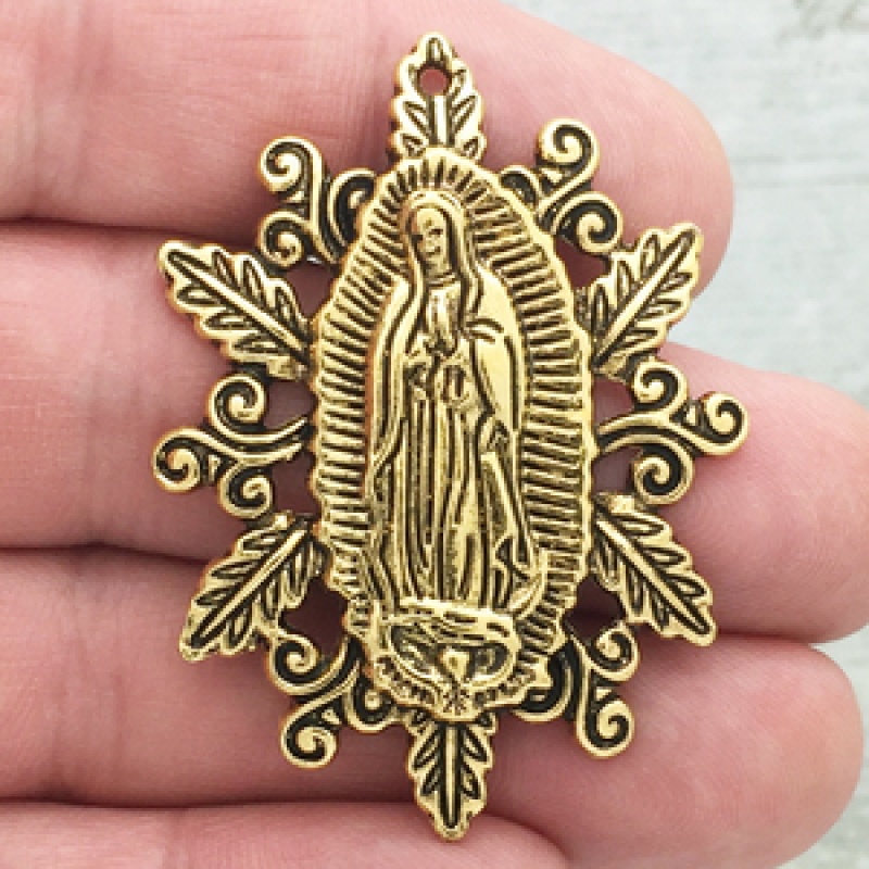 Our Lady Of Guadalupe Medal Gold Pewter