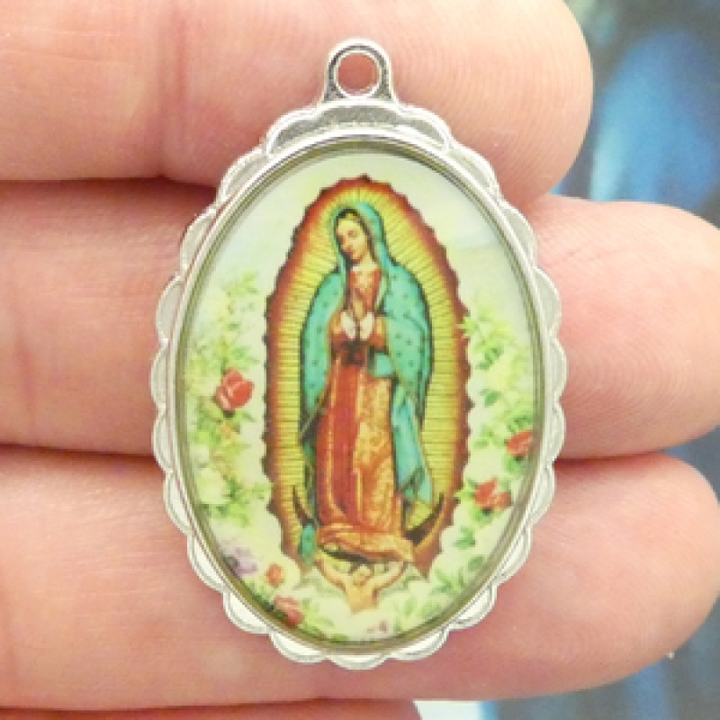 Our Lady Of Guadalupe Pendant Silver Pewter