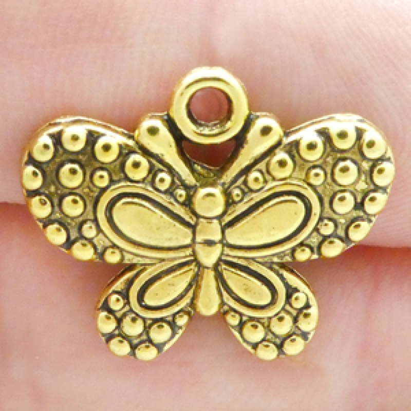 Butterfly Charms Wholesale In Antique Gold Pewter