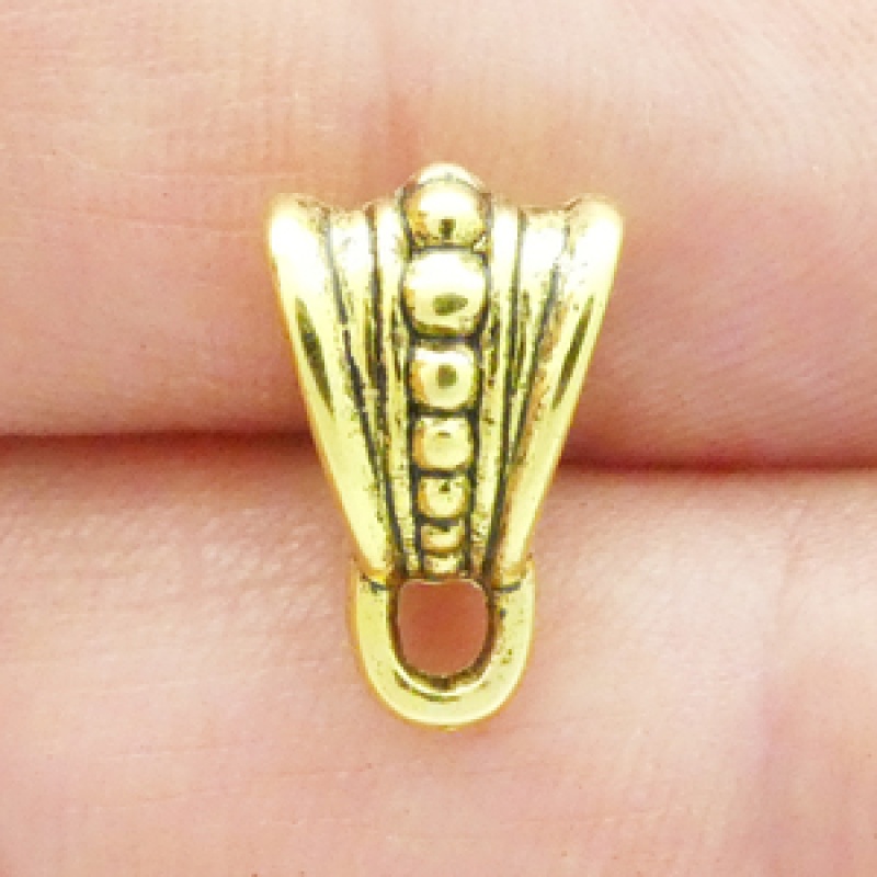 Jewelry Bails Wholesale With Bead Accents In Gold Pewter