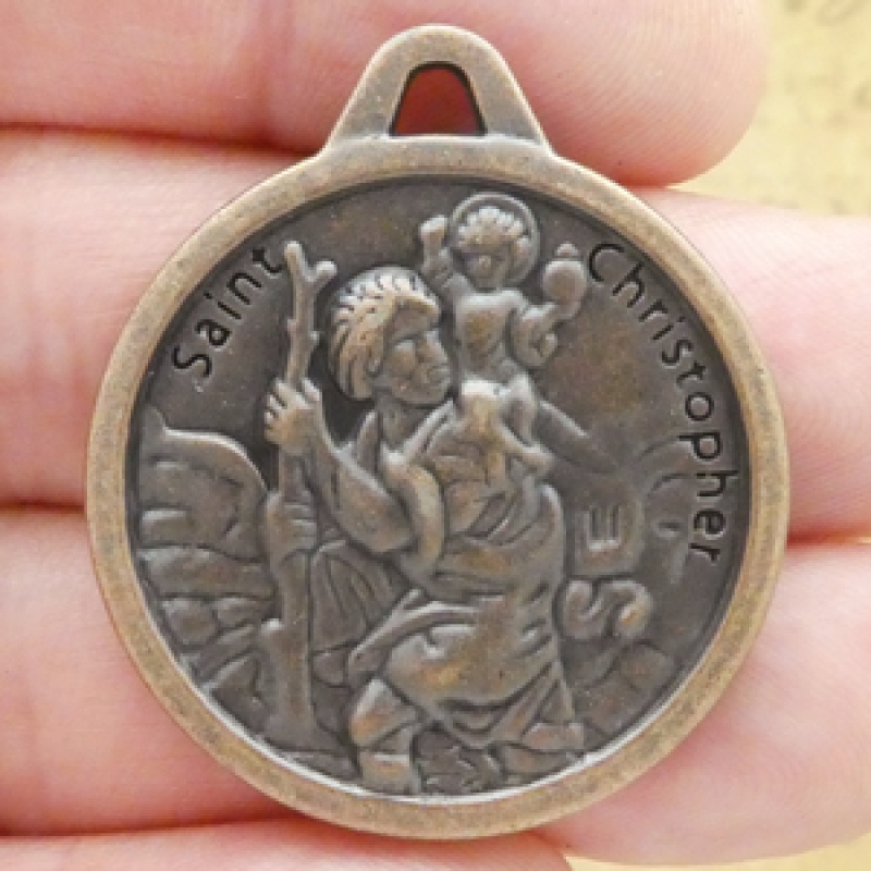 St Christopher Medal Bulk In Copper Pewter