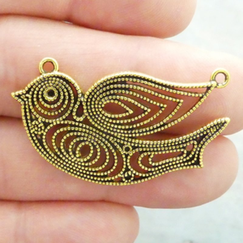 Gold Holy Spirit Dove Pendants Wholesale In Antique Pewter