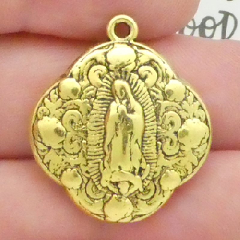 Our Lady Of Guadalupe Pendants Wholesale In Gold Pewter