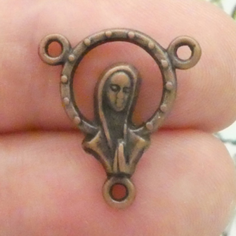 Virgin Mary Rosary Centerpieces Wholesale In Copper Pewter