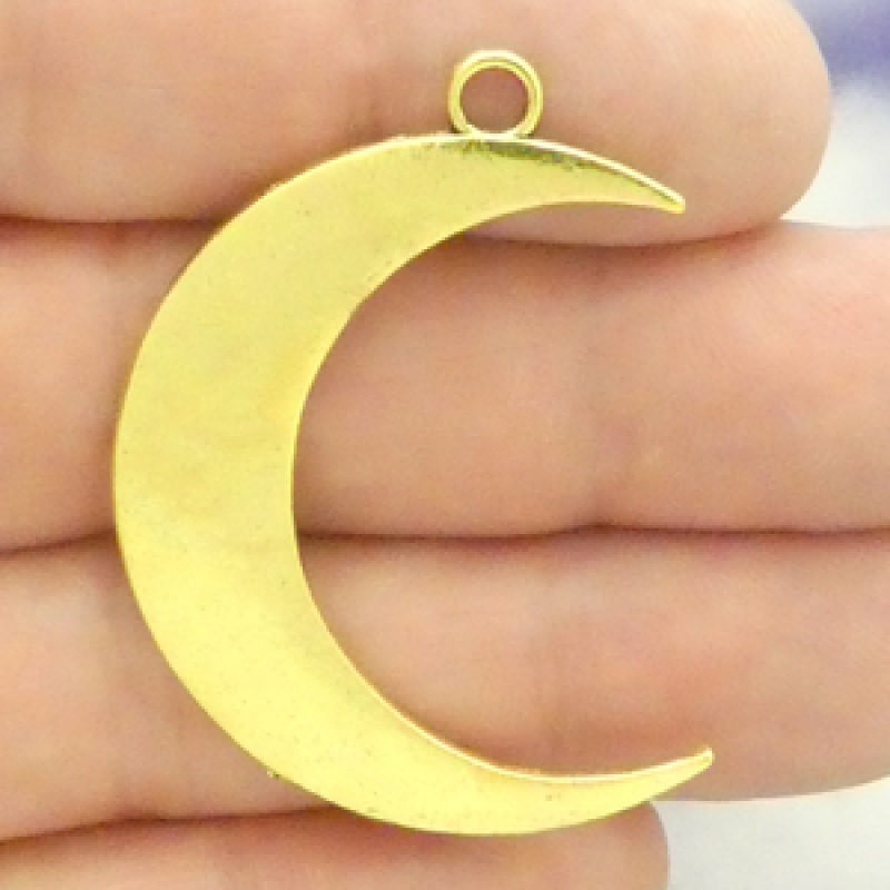 Crescent Moon Pendants Bulk In Gold Pewter Large