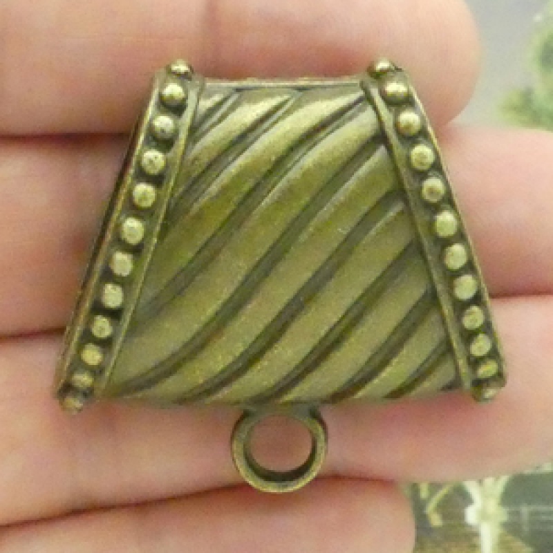 Large Jewelry Bails Wholesale In Bronze Pewter With Beaded Accents