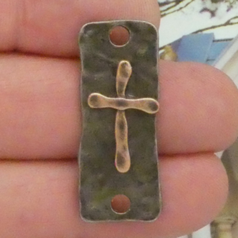 Hammered Cross Charms Wholesale In Gunmetal And Copper Pewter