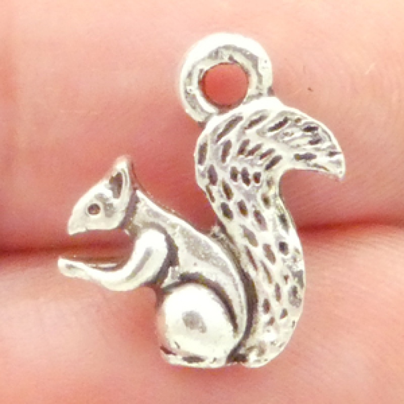 Squirrel Charms Wholesale In Antique Silver Pewter Small
