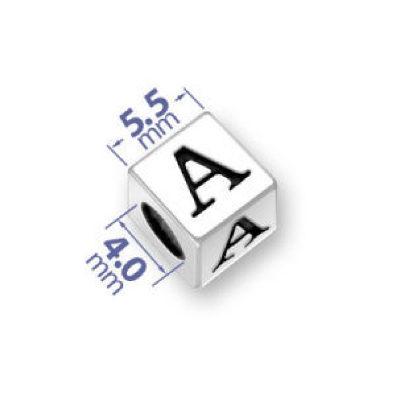 Silver Pewter Alphabet Beads A 5.5Mm Pewter Letter Beads