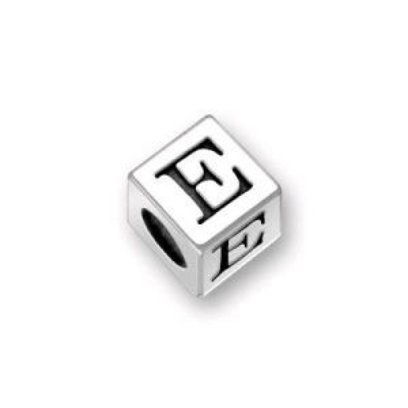 Silver Pewter Alphabet Beads E 5.5Mm Pewter Letter Beads