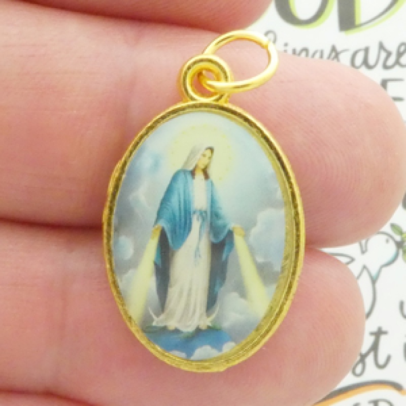 Our Lady Of Grace Medal In Gold Pewter