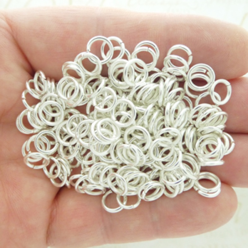 Silver Plated Open Jump Rings 8Mm 18 Gauge Bulk Pack Of 200