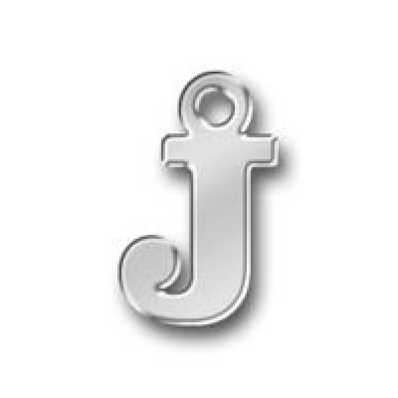 Letter Charm J Antique Silver Pewter