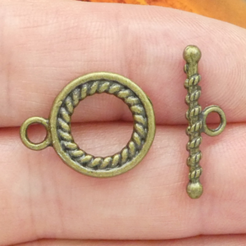 Round Rope Toggle Clasp Wholesale In Bronze Pewter