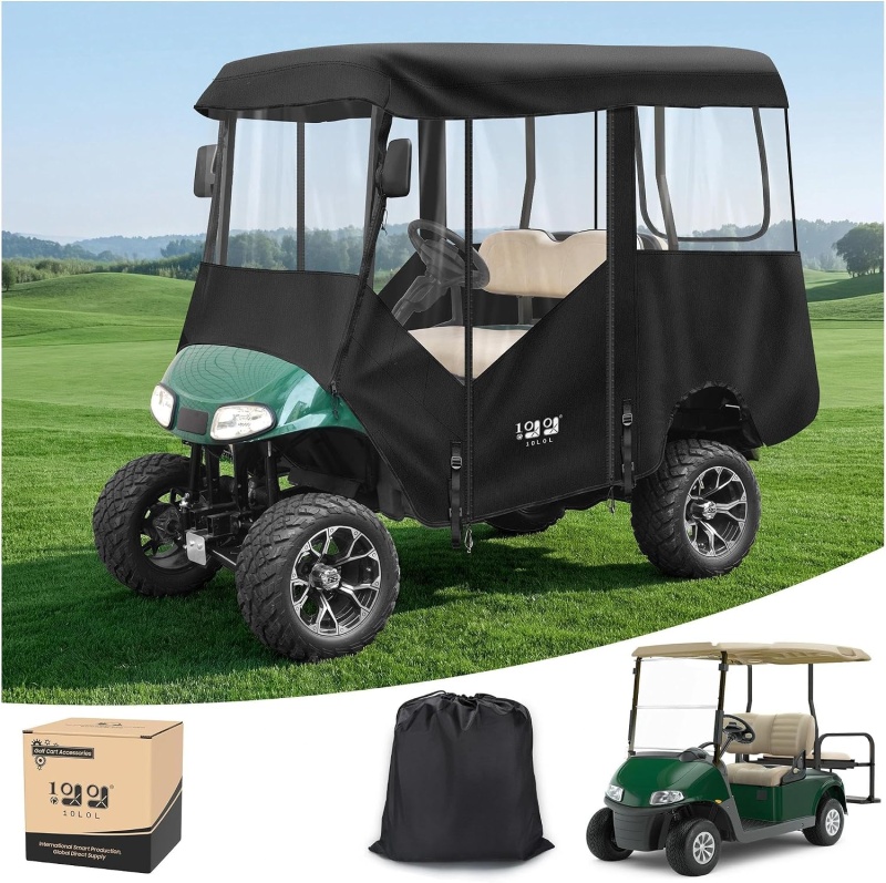 10L0l Golf Cart Enclosure For Ezgo Txt & Rxv | 2 & 4 Passenger 600D Waterproof