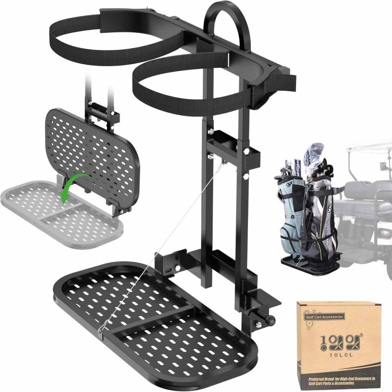 10L0L Universal Foldable Golf Cart Rear Bag Holder