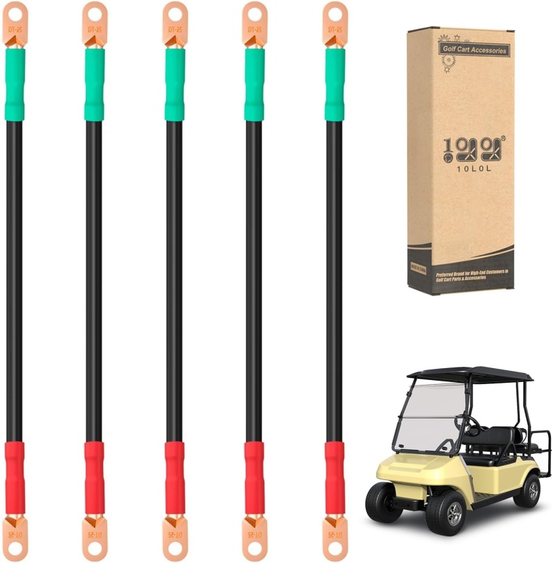 10L0l Golf Cart Battery Cables 4 Gauge For Yamaha G2/G8/G9 & Club Car Ds – 5Pcs Set