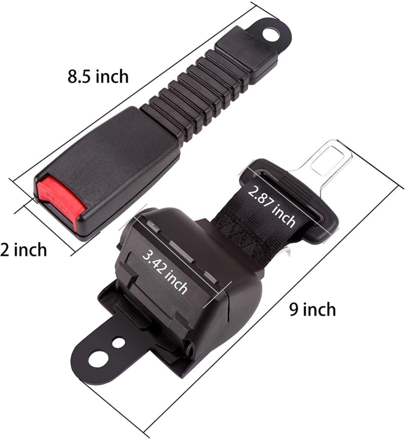 Universal Retractable Front Rear Golf Cart Seat Belt Kit For Ezgo, Yamaha, Club Car - 10L0l