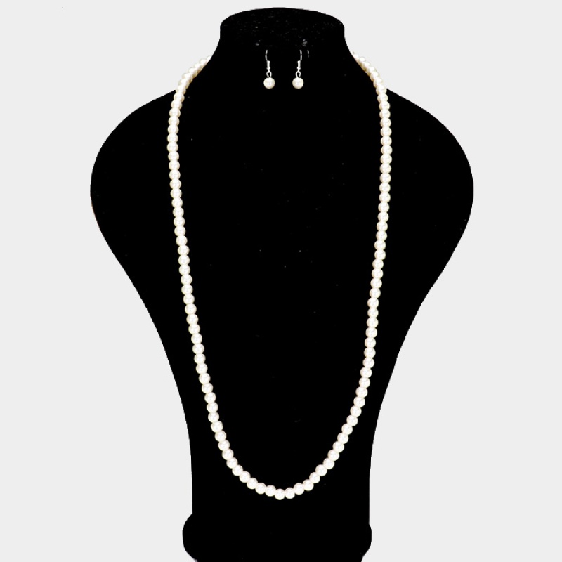 12Pcs - Faux Pearl Necklaces