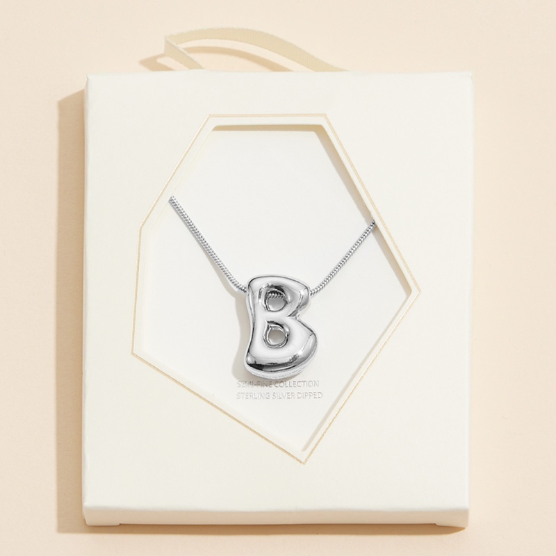 16Pcs - 18K Gold Dipped Assorted Letters Bubble Monogram Initial Pendant Necklace