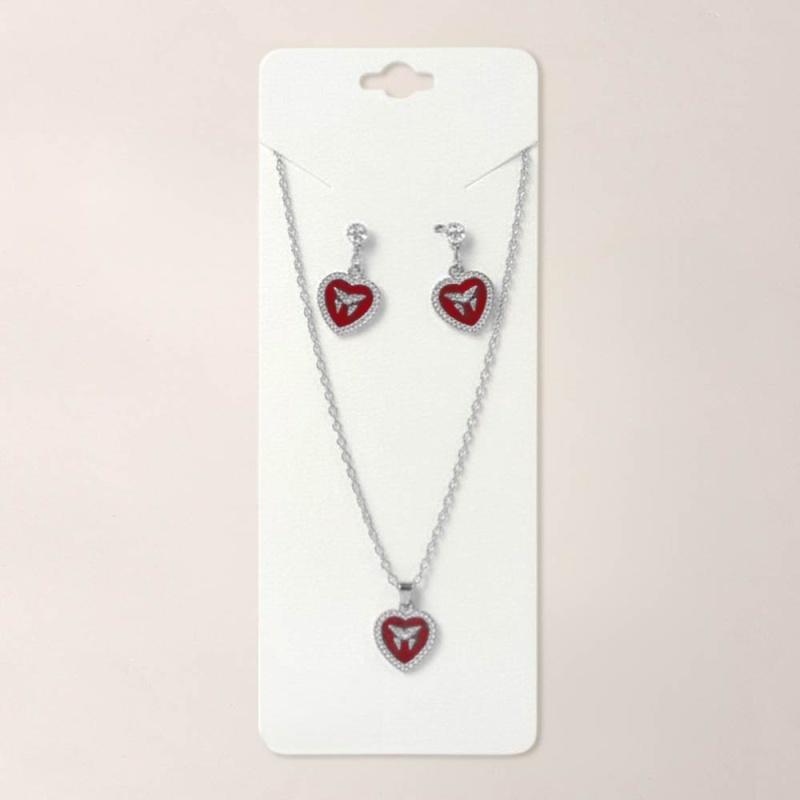 12Pcs - Heart Pendant Necklace Earrings Set