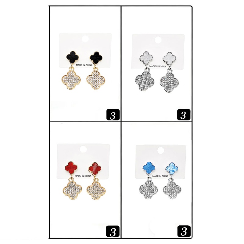 12Pairs - Quatrefoil Link Drop Earrings