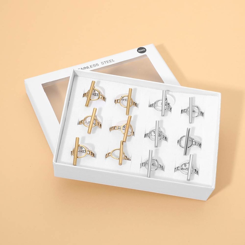 12Pcs - Stainless Steel Modern Rings
