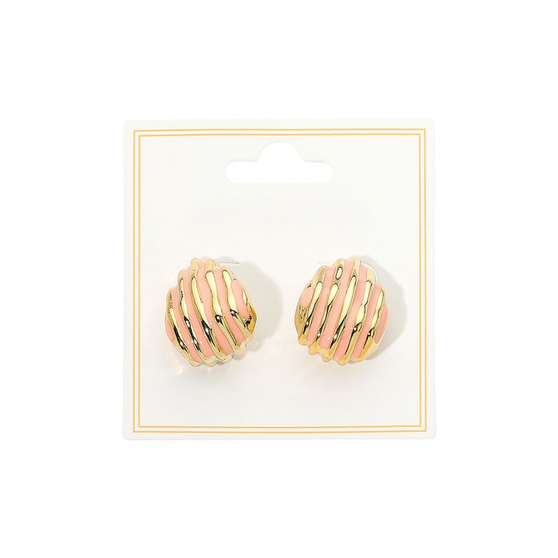 12Pairs - Enamel Ribble Teardrop Stud Earrings
