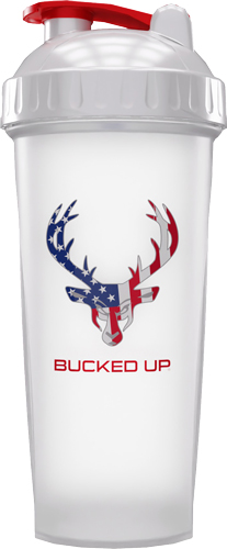 Bucked Up 28Oz White USA Flag Shaker Bottle