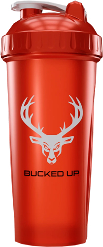 Bucked Up Shaker 28Oz Red & White BPA Free